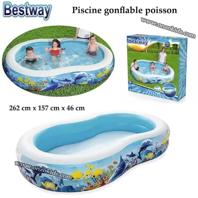 Piscine gonflable poissons 262 cm x 157 cm x 46 cm bestway copie 